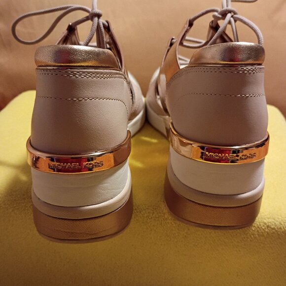 Michael Kors Beckett Rose Gold /Pink Lady, Wadge Heel, Sandal, Sneakers, Size 7 - Picture 7 of 15